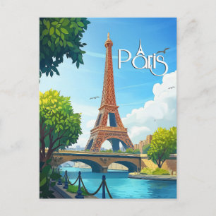 Cartão Postal Paris França - Eiffel Tower Viagem