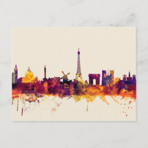 Cartão Postal Paris França Skyline