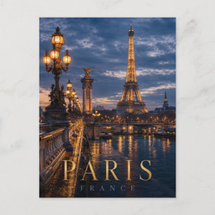 Cartão Postal Paris França Torre Eiffel REALMS