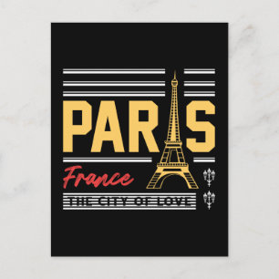 Cartão Postal Paris França Torre Eiffel Tipografia de Viagem Ret