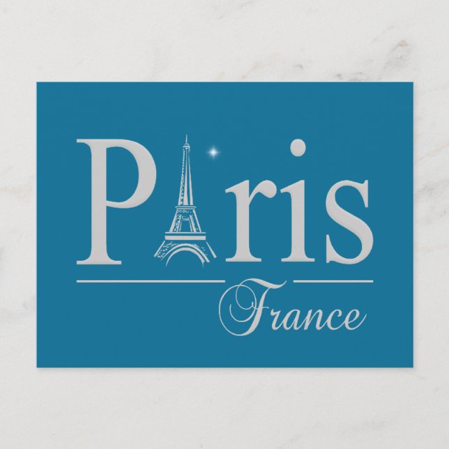 Cartão postal Paris France, personalizar (Frente)