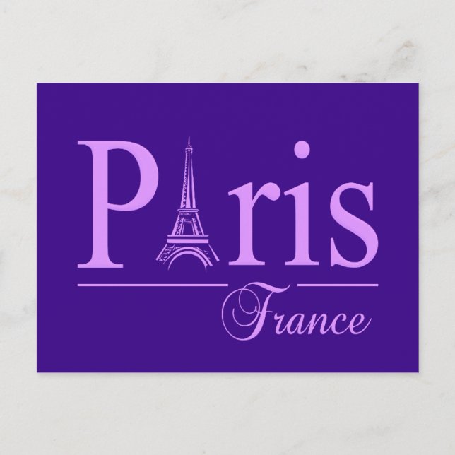 Cartão postal Paris France, personalizar (Frente)