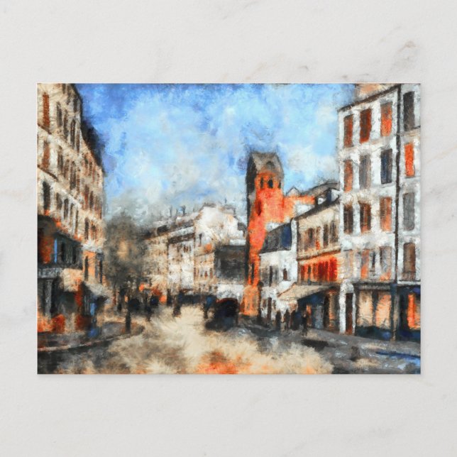 Cartão Postal Paris, la rue des Abbesses (Frente)