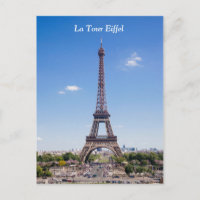 Paris La Tour Eiffel sobre uma fotografia azul cla