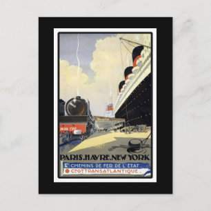 Cartão Postal Paris, Le Havre, Nova York Viagens Antigas