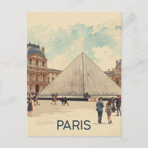 Cartão Postal Paris Louvre
