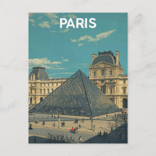 Cartão Postal Paris Louvre