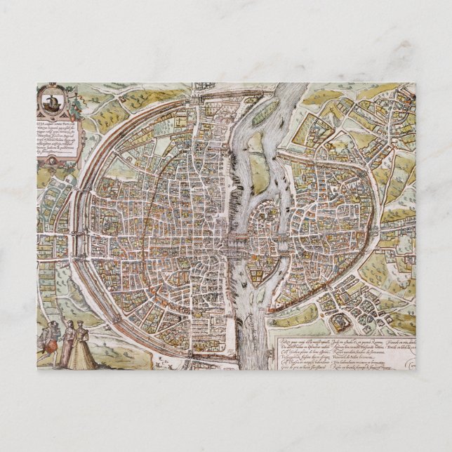 CARTÃO POSTAL PARIS MAP, 1581 (Frente)