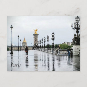 Cartão Postal Paris no cartão-postal da chuva
