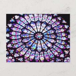 Cartão Postal Paris Notre Dame Colorida - Janela Rosa