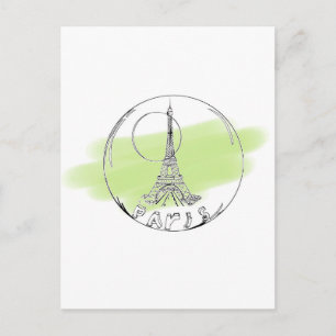 Cartão Postal paris numa bola de vidro