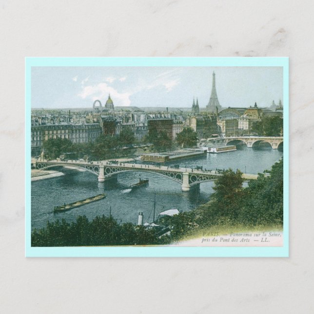 Cartão Postal Paris Panorama Vintage (Frente)