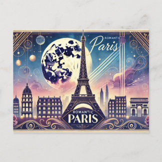 Cartão Postal Paris Romântica