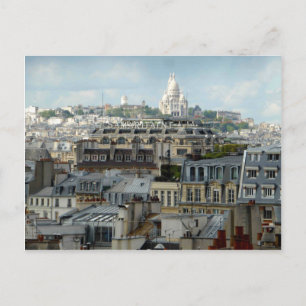 Cartão Postal Paris Rooftops e Sacre Coeur Postcard