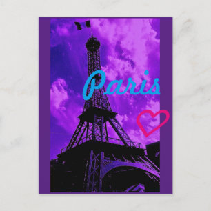 Cartão Postal Paris roxa