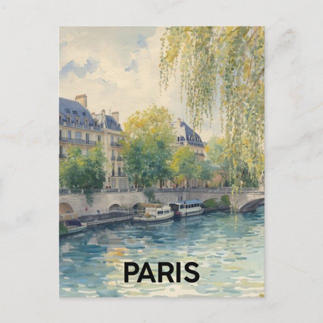 Cartão Postal Paris Sena (Frente)