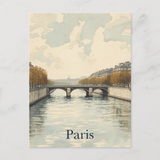 Cartão Postal Paris Sena (Frente)
