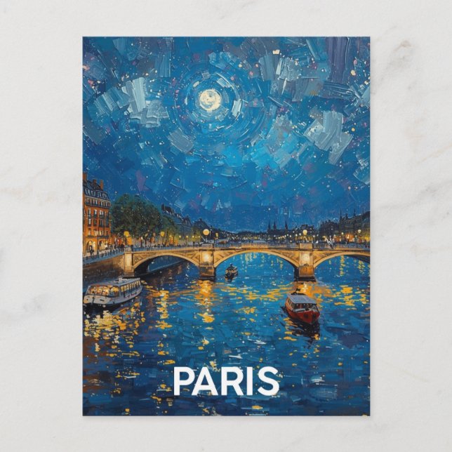 Cartão Postal Paris Sena (Frente)
