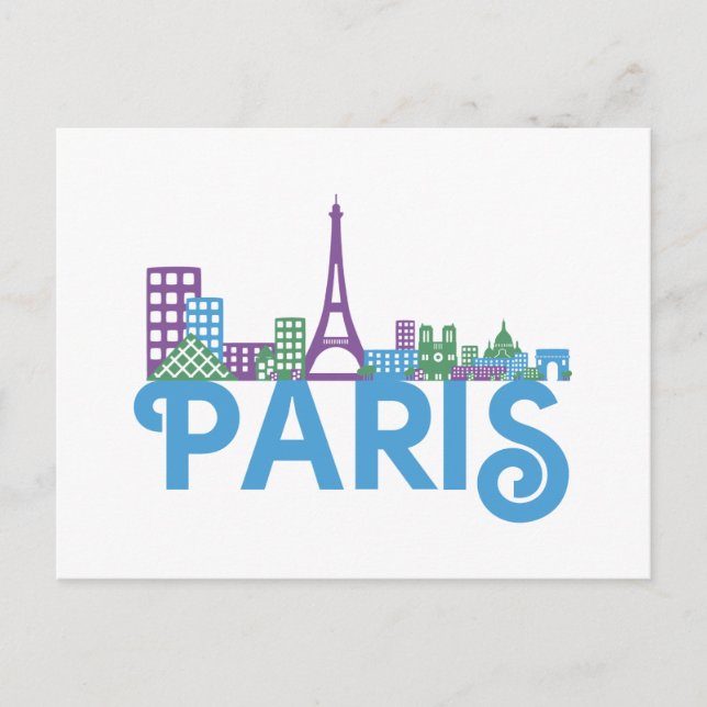 Cartão Postal Paris Skyline (Frente)