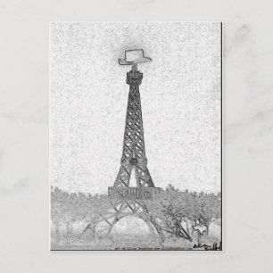 Cartão Postal Paris, Texas Eiffel Tower Drawing