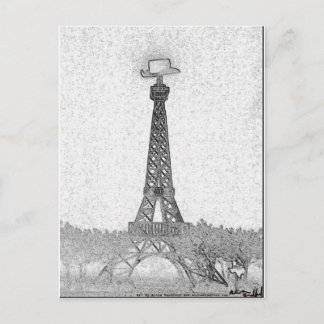 Cartão Postal Paris, Texas Eiffel Tower Drawing