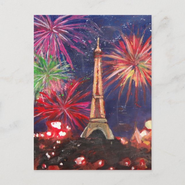 Cartão Postal Paris Torre Eiffel Cidade do Amor com Silvester No (Frente)