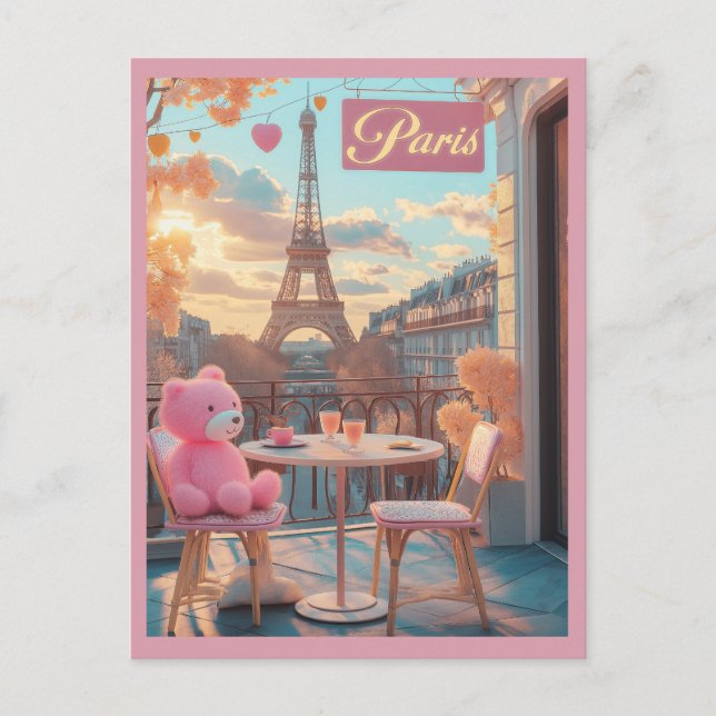 Cartão Postal Paris - Viagem da Torre Eiffel (Frente)