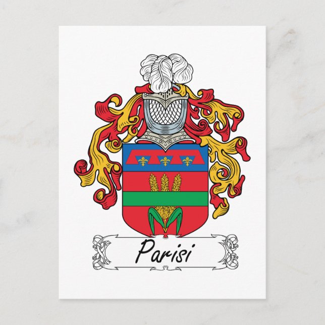 Cartão Postal Parisi Family Crest (Frente)