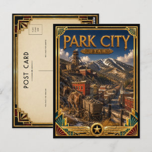 Cartão Postal Park City Utah Arte Deco Antigo Idade Dourada