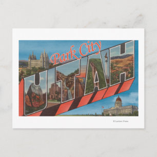 Cartão Postal Park City, Utah - Cenas com Letras Grandes