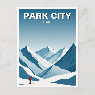 Cartão Postal Park City Utah Skiing Skier Viagem