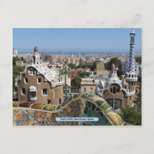 Cartão Postal Park Güell, Barcelona, Espanha