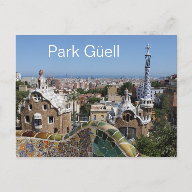 Cartão Postal Park Güell, Barcelona, Espanha (Frente)
