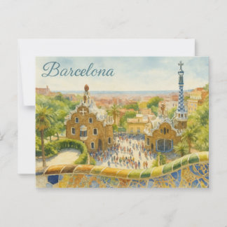 Cartão Postal Park Güell em Barcelona