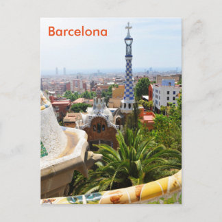 Cartão Postal Park Guell em Barcelona, Espanha