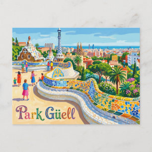 Cartão Postal Park Güell Espanha
