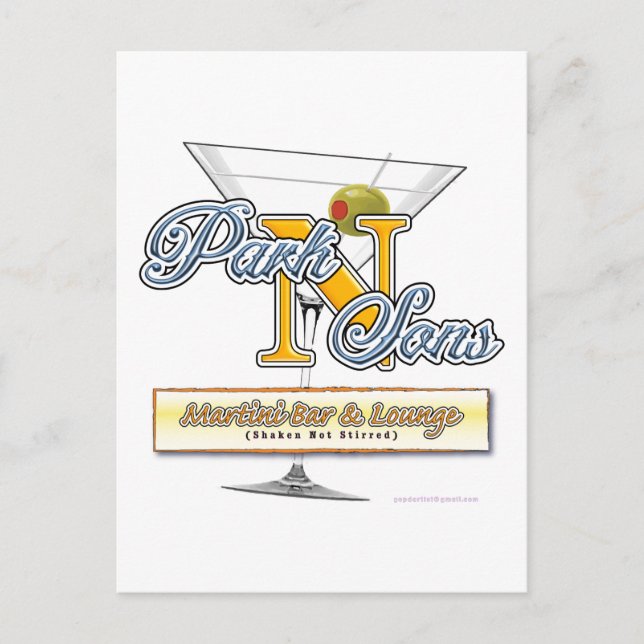 Cartão Postal Park N Sons Martini Bar Humor (Frente)