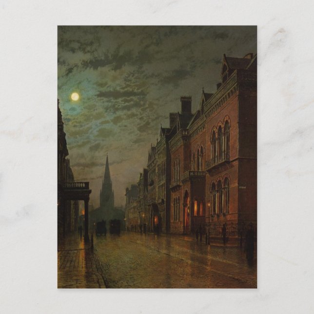 Cartão Postal Park Row, Leeds de John Atkinson Grimshaw (Frente)