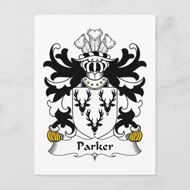 Cartão Postal Parker Family Crest (Frente)