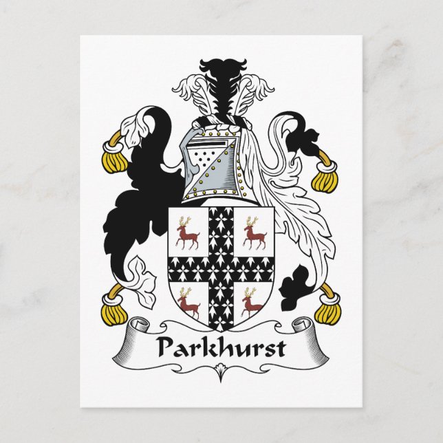Cartão Postal Parkhurst Family Crest (Frente)