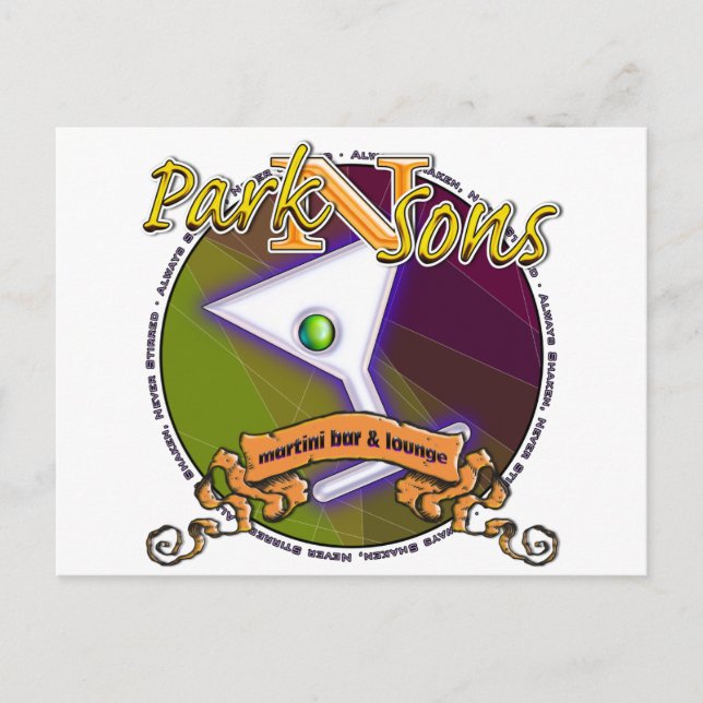 Cartão Postal Parkinsons Martini Bar Círculo Sempre Agitado (Frente)