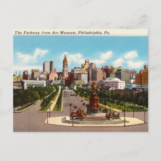 Cartão Postal Parkway, Philadelphia, Pensilvânia (Frente)