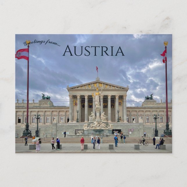 Cartão Postal Parlament Österreich Austrian Parliament Austria (Frente)