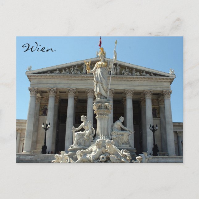 Cartão Postal parlamento áustria wien (Frente)