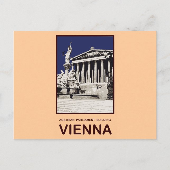 Cartão Postal Parlamento austríaco Edifício Viena (Frente)