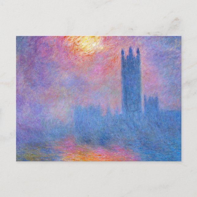 Cartão Postal Parlamento Europeu, Londres, Sun Breaking Through (Frente)