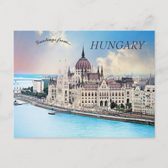 Cartão Postal Parlamento Húngaro Edifício Budapeste Hungria (Frente)