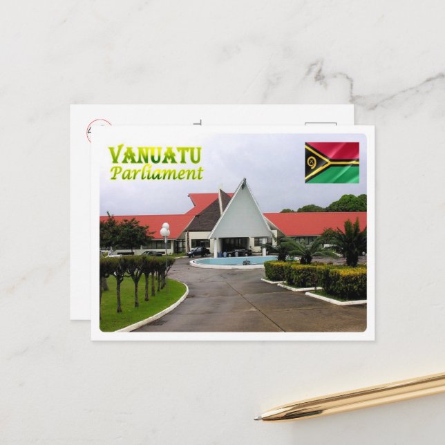 Cartão Postal Parlamento Vanuatu - (Frente/Verso In Situ)
