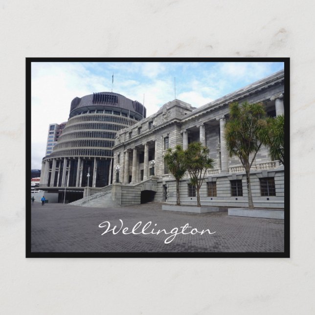 Cartão Postal parlamento wellington nz (Frente)