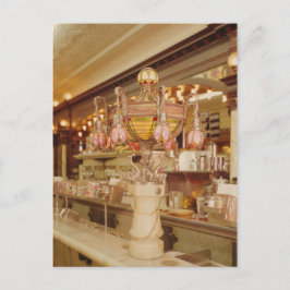 Cartão Postal Parlor do sorvete com lâmpada de fany